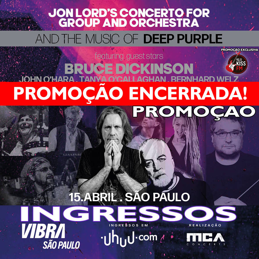 Promoção Kiss FM – The Music of Jon Lord and Deep Purple com Bruce Dickinson, Banda e Orquestra”