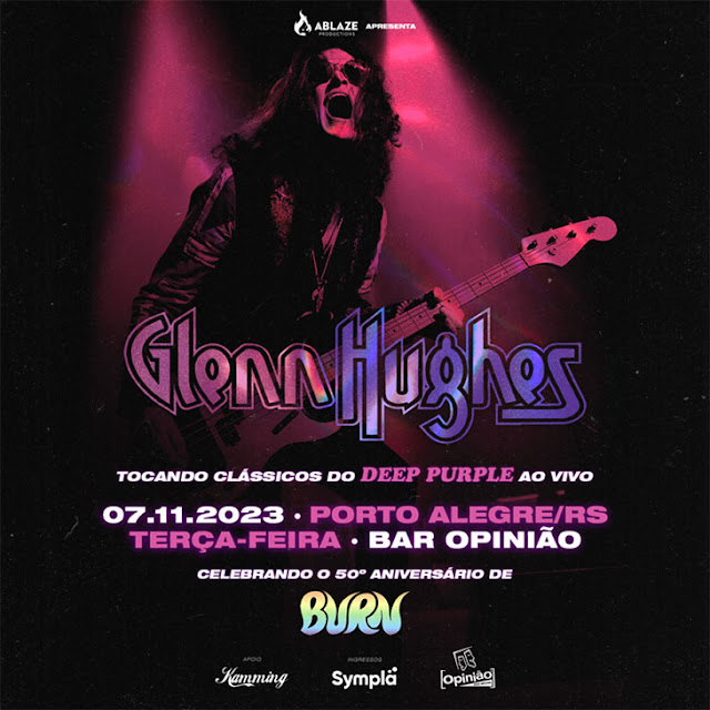 20 de setembro de 2023 Glenn Hughes faz show em Porto Alegre dia 7 de novembro tocando clássicos do Deep Purple