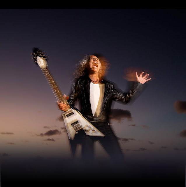 Kirk Hammett, do Metallica, e Epiphone revelam a nova guitarra ‘Flying V’, modelo de 1979