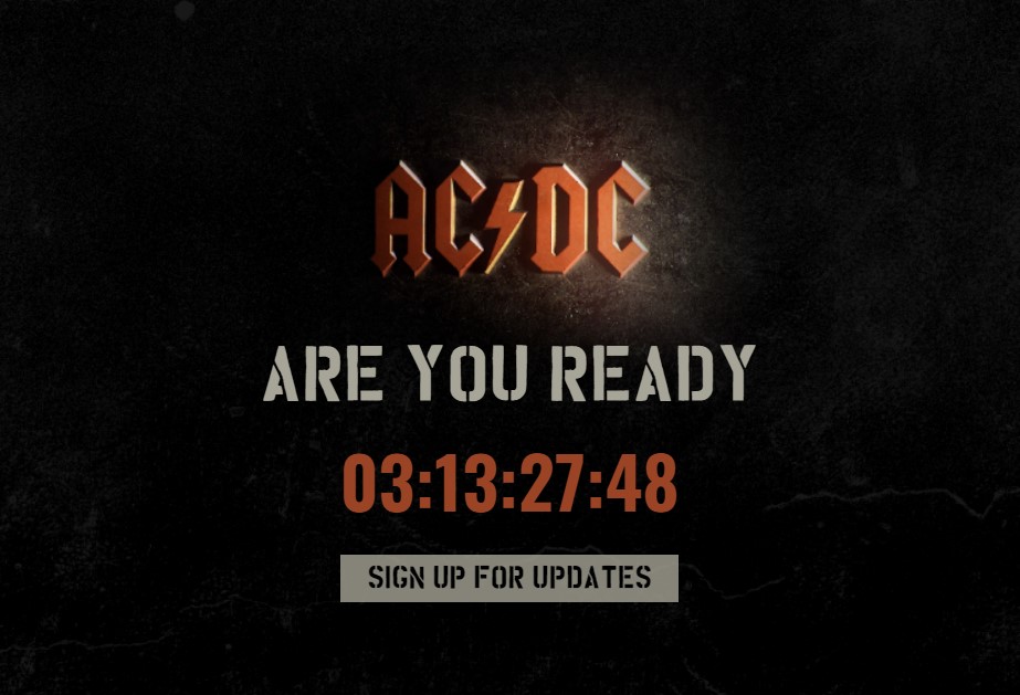 AC/DC inicia contagem regressiva misteriosa em seu site oficial